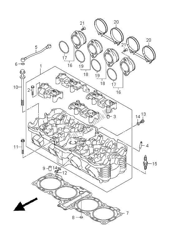 Tutte le parti per il Testata del Suzuki GSX 1250 FA 2011