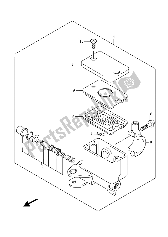 All parts for the Front Master Cylinder of the Suzuki GW 250 Inazuma 2015