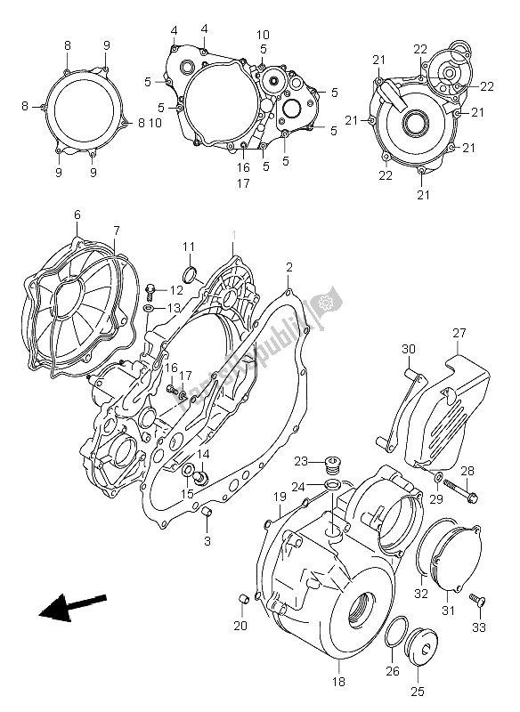 All parts for the Crankcase Cover (dr-z400e) of the Suzuki DR Z 400E 2000