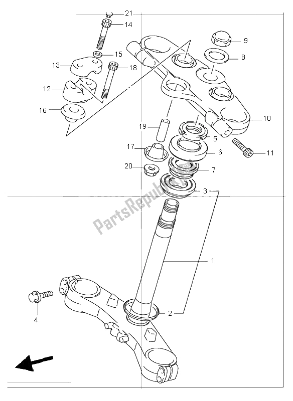 All parts for the Steering Stem (gsf1200s-sz) of the Suzuki GSF 1200 Nszsz Bandit 2005