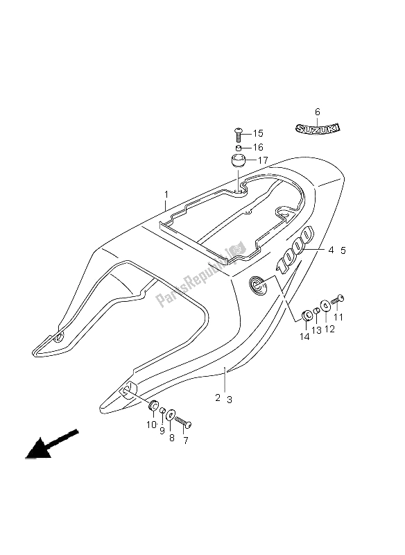 Todas las partes para Cubierta De Marco de Suzuki GSX R 1000 2002