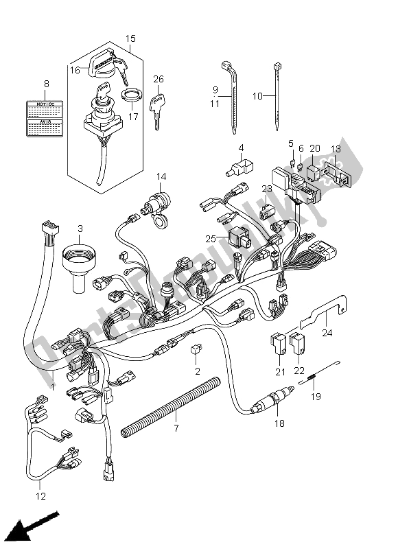 Tutte le parti per il Serie Cavi (lt-a750x P28) del Suzuki LT A 750 XZ Kingquad AXI 4X4 2011