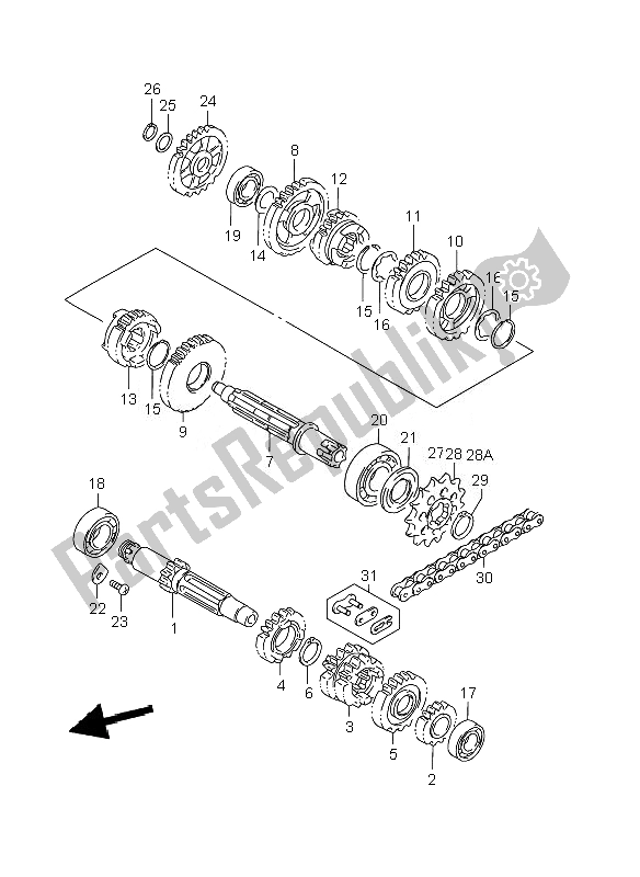 All parts for the Transmission of the Suzuki RM 85 SW LW 2007