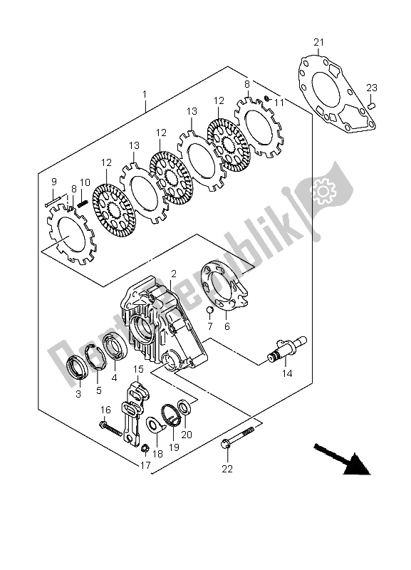 Alle onderdelen voor de Achterrem Assy van de Suzuki LT A 700X Kingquad 4X4 2006