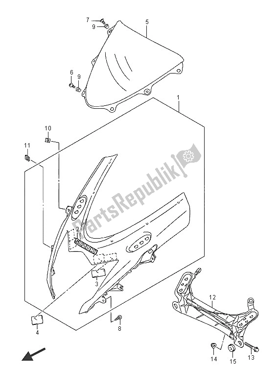 Toutes les pièces pour le Corps De Capotage du Suzuki GSX R 750 2016