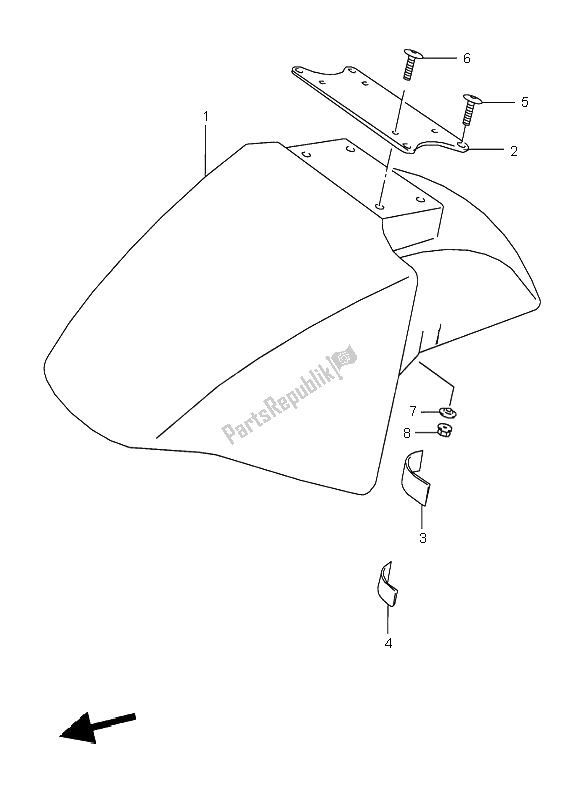 Tutte le parti per il Parafango Anteriore del Suzuki GSX 600F 1995