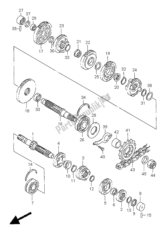 All parts for the Transmission of the Suzuki GSX R 600 2000