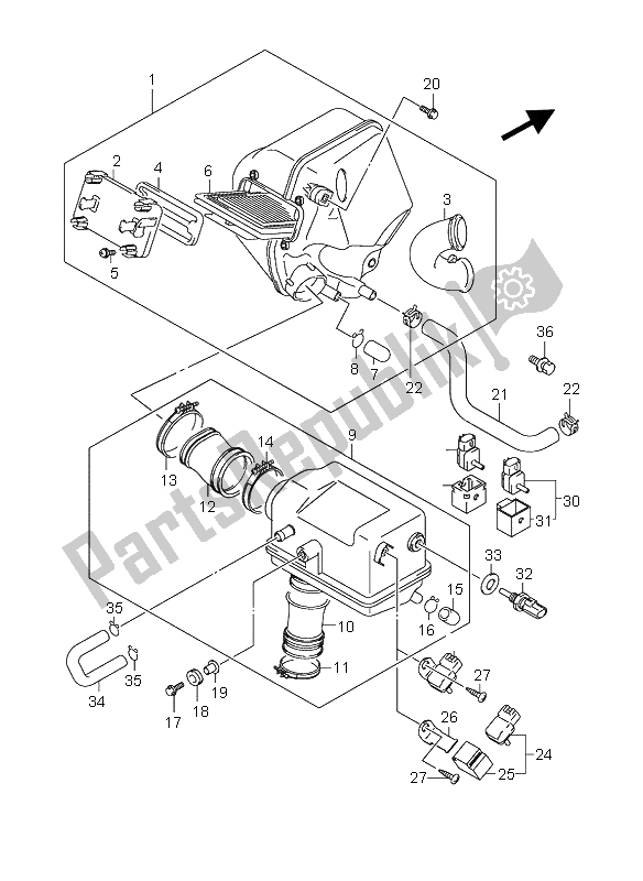 Todas las partes para Filtro De Aire de Suzuki AN 650A Burgman Executive 2009