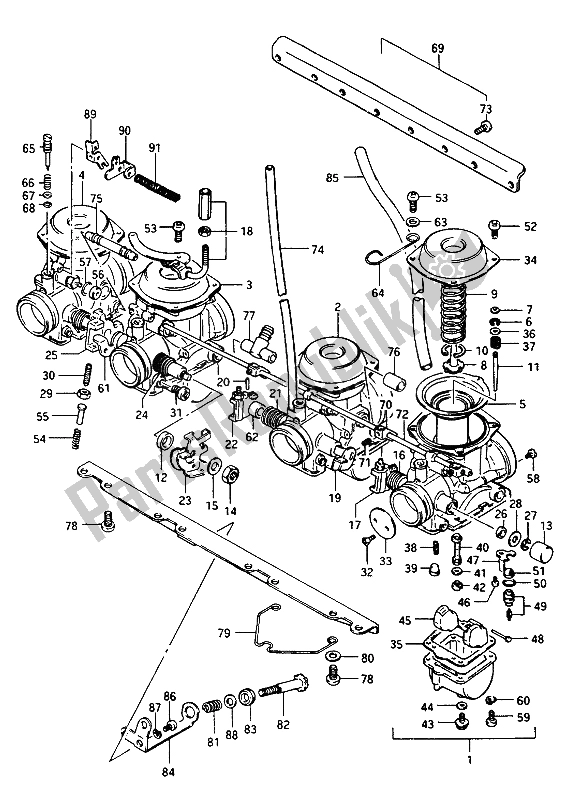 Alle onderdelen voor de Carburator van de Suzuki GSX 1100 1150 Eesef 1985