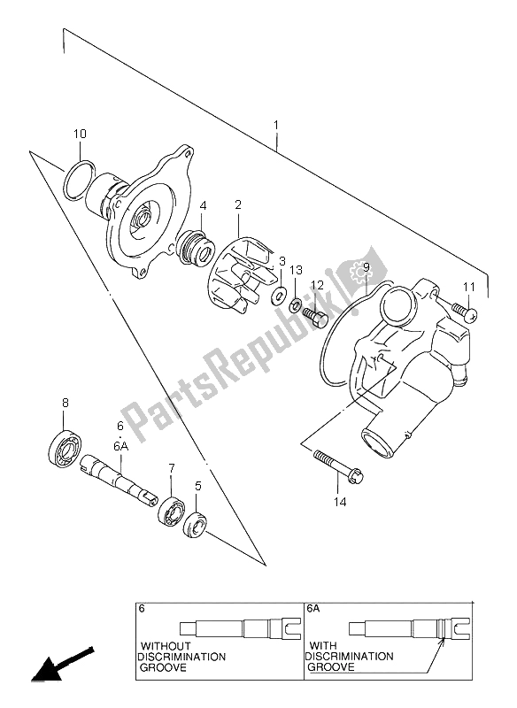 Todas as partes de Bomba De água do Suzuki GSX R 750 1999