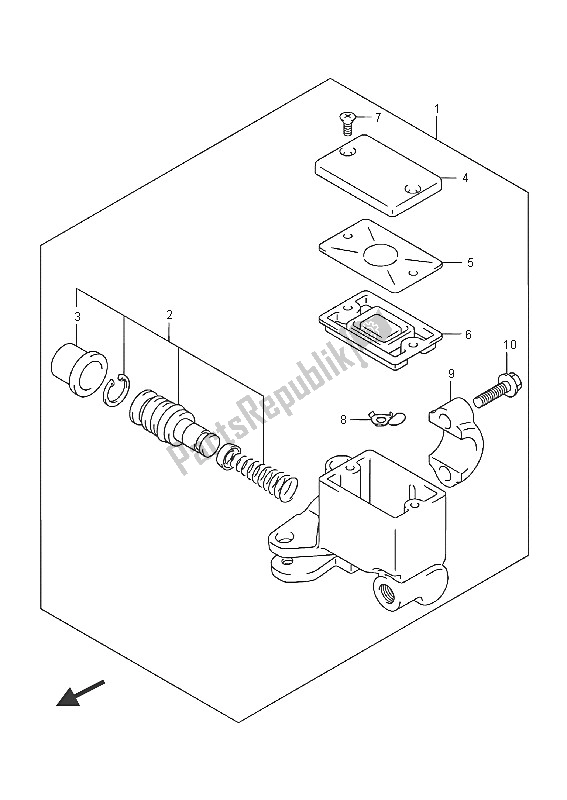 All parts for the Front Master Cylinder (an400za) of the Suzuki Burgman AN 400 ZZA 2016