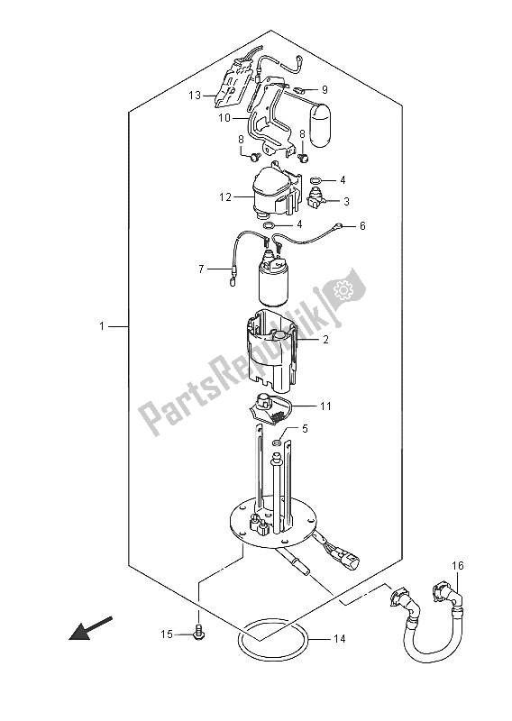 All parts for the Fuel Pump of the Suzuki GSX R 600 2016