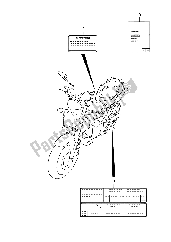 Alle onderdelen voor de Label (sfv650) van de Suzuki SFV 650A Gladius 2015