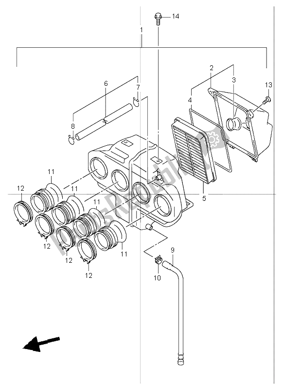 All parts for the Air Cleaner of the Suzuki GSF 1200 NSZ Bandit 2004