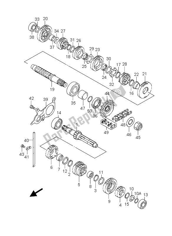 All parts for the Transmission of the Suzuki DL 650 V Strom 2006