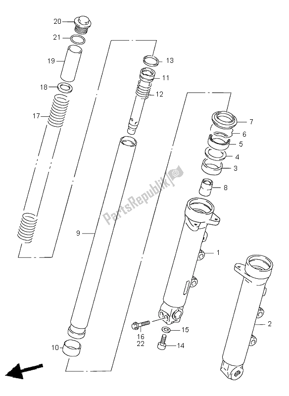 Wszystkie części do Przedni Amortyzator Suzuki GSF 600S Bandit 1996