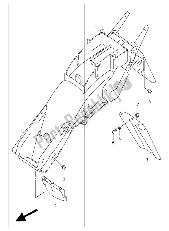 Todas las partes para Guardabarros Trasero de Suzuki GSF 1200 Nszsz Bandit 2005