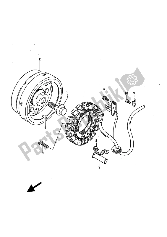 All parts for the Magneto of the Suzuki LS 650 FP Savage 1986