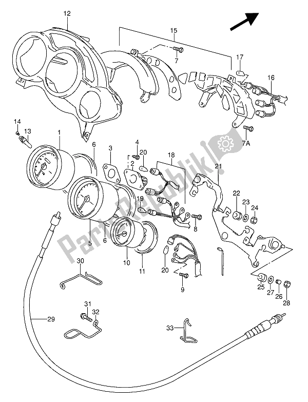 Tutte le parti per il Tachimetro del Suzuki RF 600 RU 1994
