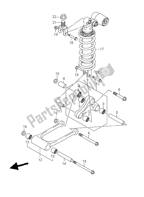 Toutes les pièces pour le Levier De Coussin Arrière du Suzuki GSX R 600 2006