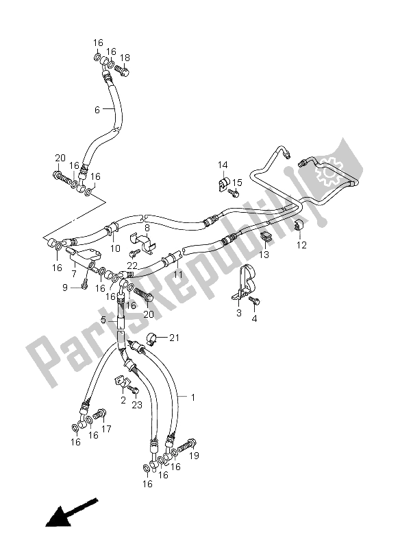 All parts for the Front Brake Hose (gsf650a-ua) of the Suzuki GSF 650 Nsnasa Bandit 2006