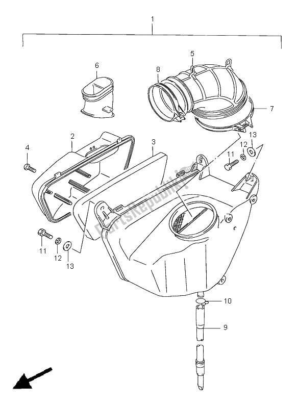 Tutte le parti per il Filtro Dell'aria (posteriore) del Suzuki VS 1400 Intruder 2003