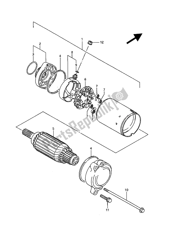 Todas las partes para Motor De Arranque de Suzuki VS 1400 Glpf Intruder 1987