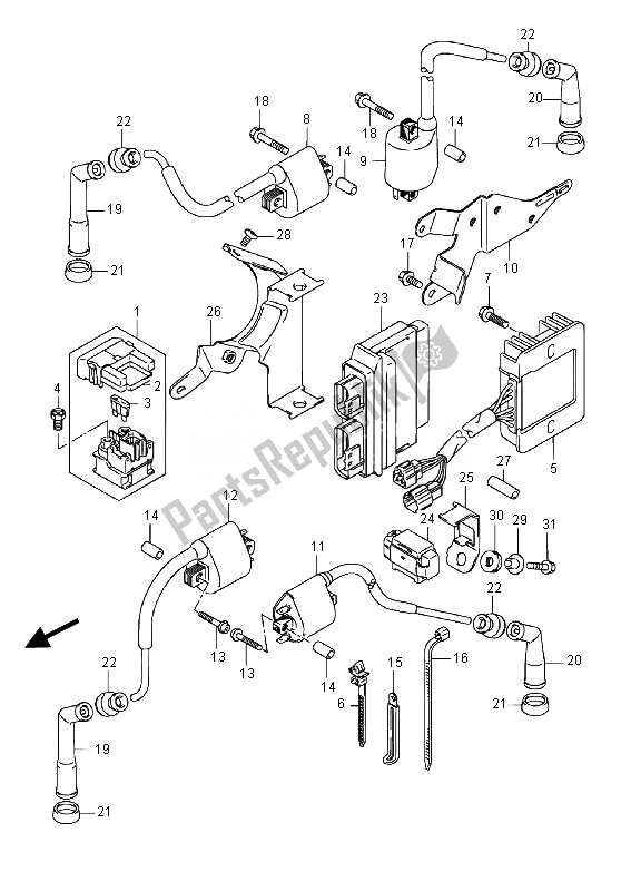 Tutte le parti per il Elettrico (vl800cue E19) del Suzuki VL 800 CT Intruder 2014