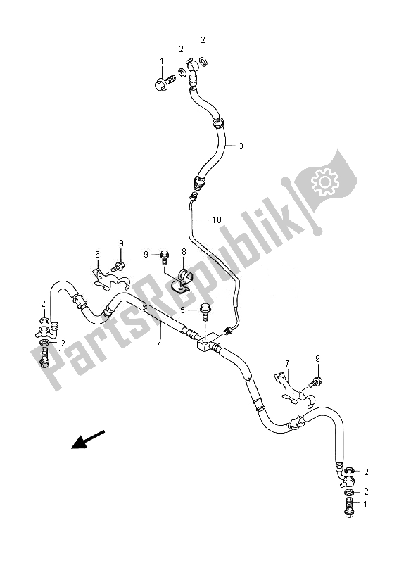 All parts for the Front Brake Hose of the Suzuki LT A 400 FZ Kingquad ASI 4X4 2014