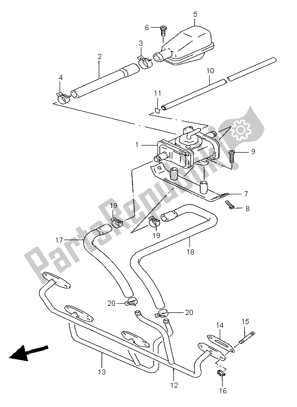 All parts for the Second Air (e18) of the Suzuki GSX 750 1999