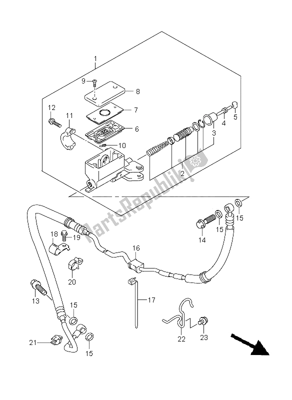 Tutte le parti per il Pompa Frizione del Suzuki GSX 1250 FA 2011