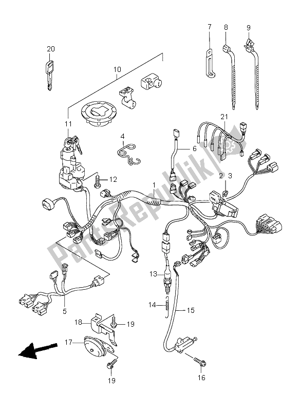 Tutte le parti per il Cablaggio Elettrico del Suzuki GSX 750F 2003