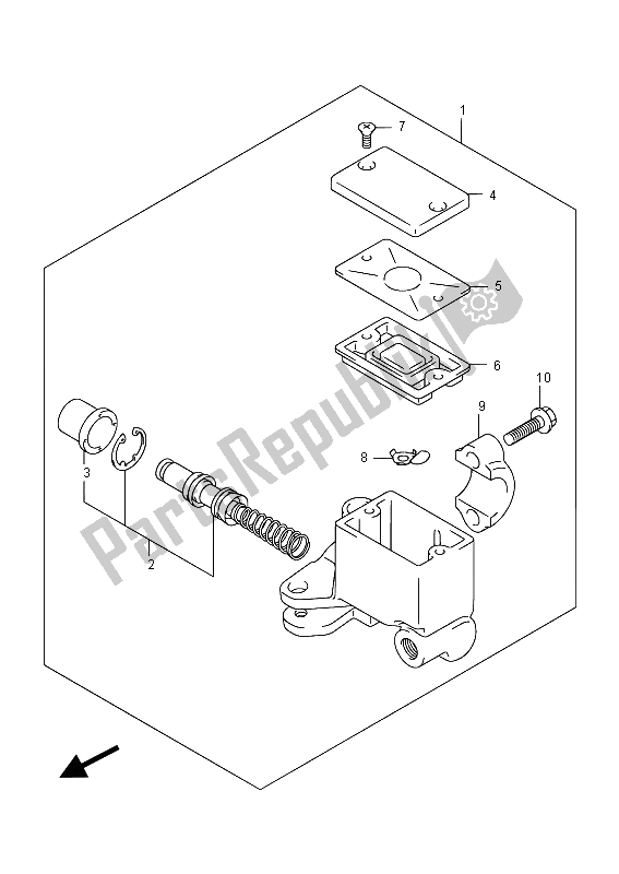 All parts for the Front Master Cylinder (an400 E19) of the Suzuki Burgman AN 400 AZA 2015