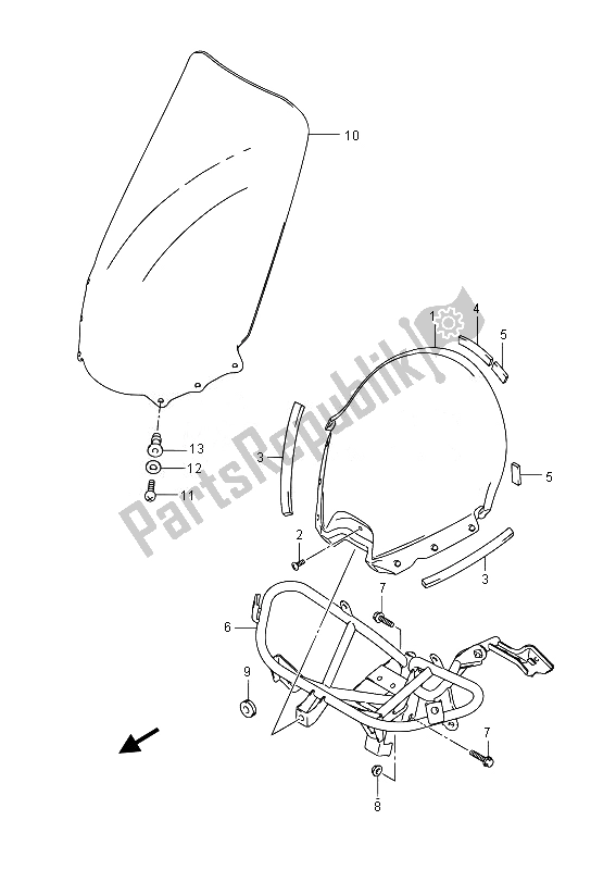 Tutte le parti per il Schermo Del Vento (uh200a) del Suzuki UH 200A Burgman 2014