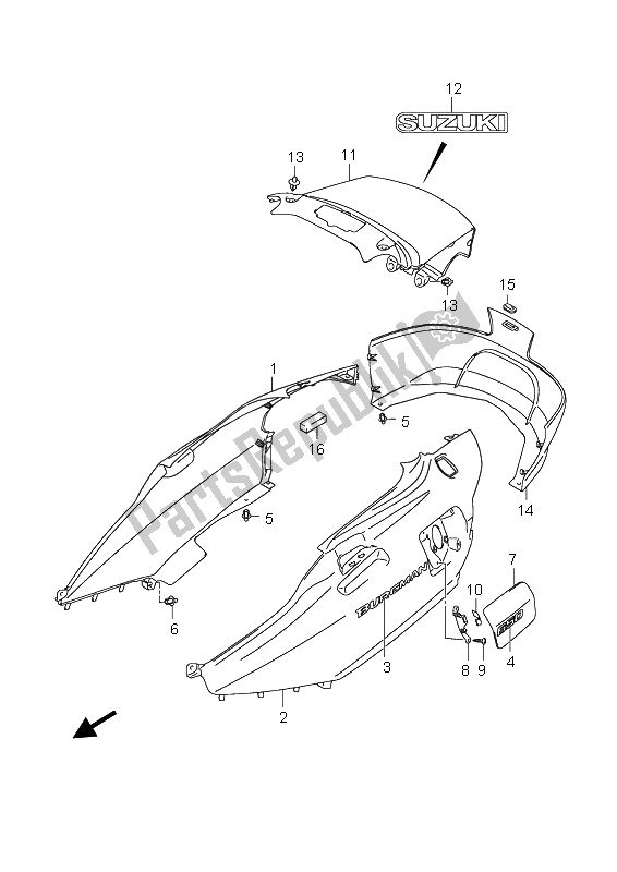 Todas las partes para Cubierta Lateral (an650) de Suzuki AN 650 AAZ Burgman Executive 2008