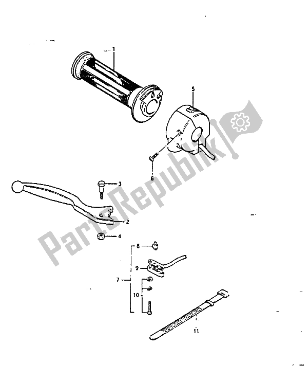 Alle onderdelen voor de Schakelaar Rechts Handvat van de Suzuki GS 850G 1985
