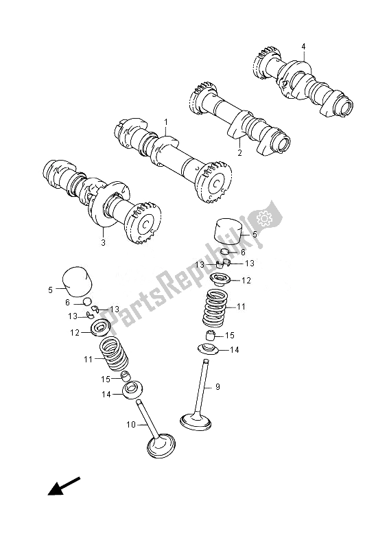 All parts for the Camshaft & Valve of the Suzuki VZR 1800 M Intruder 2014