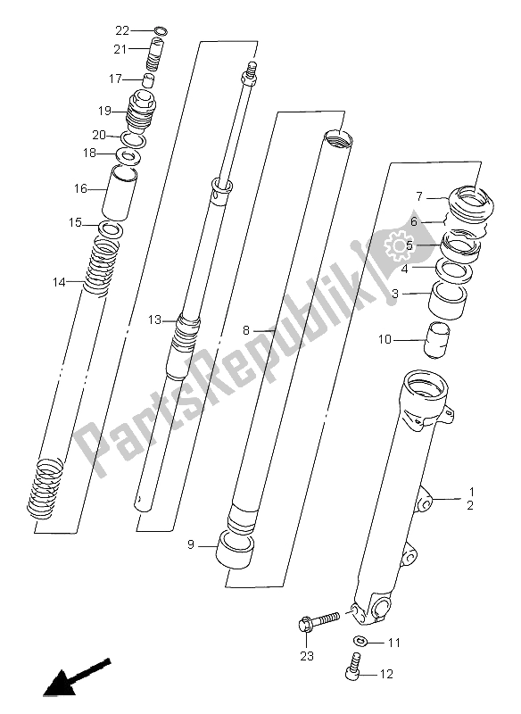 Todas as partes de Amortecedor Dianteiro do Suzuki GSF 1200 NS Bandit 1996