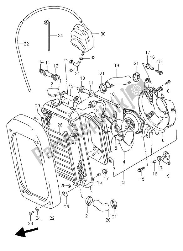 Toutes les pièces pour le Radiateur du Suzuki VS 800 Intruder 2000