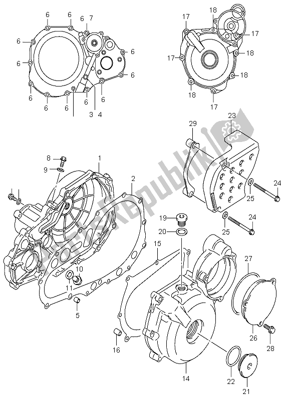 Wszystkie części do Pokrywa Skrzyni Korbowej Suzuki LT Z 400 Quadsport 2005