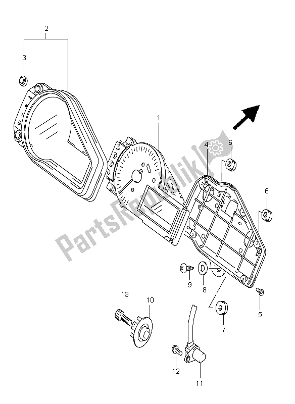 Alle onderdelen voor de Snelheidsmeter van de Suzuki GSX R 600Z 2003