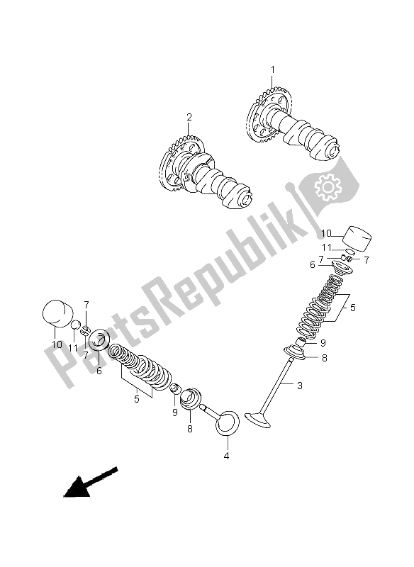 Toutes les pièces pour le Arbre à Cames Et Soupape du Suzuki DR Z 400 SM 2009