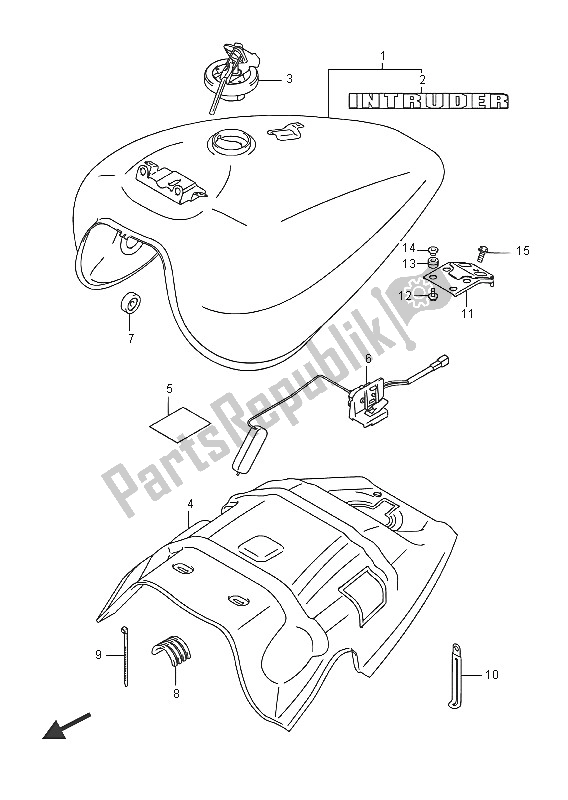 Toutes les pièces pour le Réservoir De Carburant (vzr1800 E19) du Suzuki VZR 1800 BZ M Intruder 2016