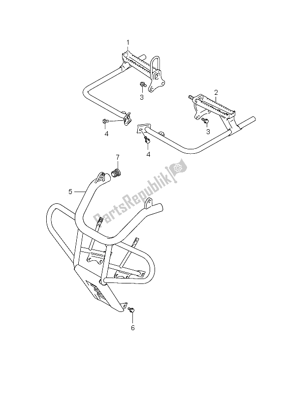 All parts for the Footrest of the Suzuki LT F 250 Ozark 2008