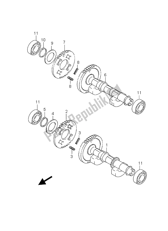 Alle onderdelen voor de Crank Balancer van de Suzuki AN 650A Burgman Executive 2006