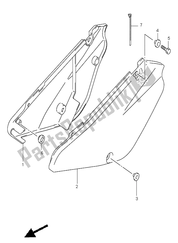 All parts for the Frame Cover of the Suzuki RM 85 SW LW 2006