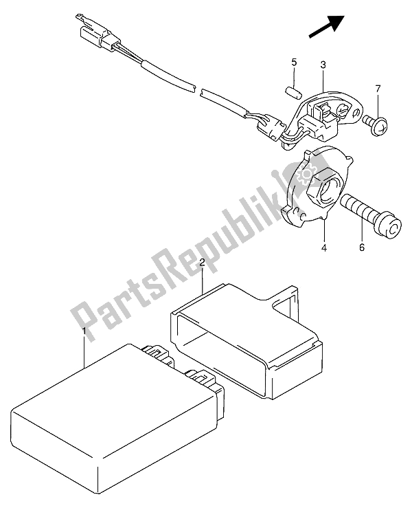 Alle onderdelen voor de Signaal Generator van de Suzuki RF 900R 1994