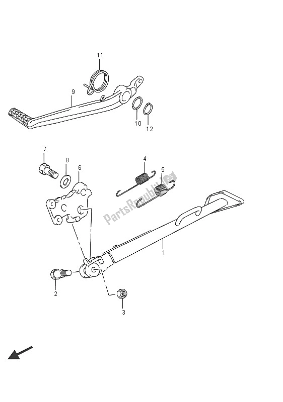 All parts for the Stand of the Suzuki DL 650 AXT V Strom 2016