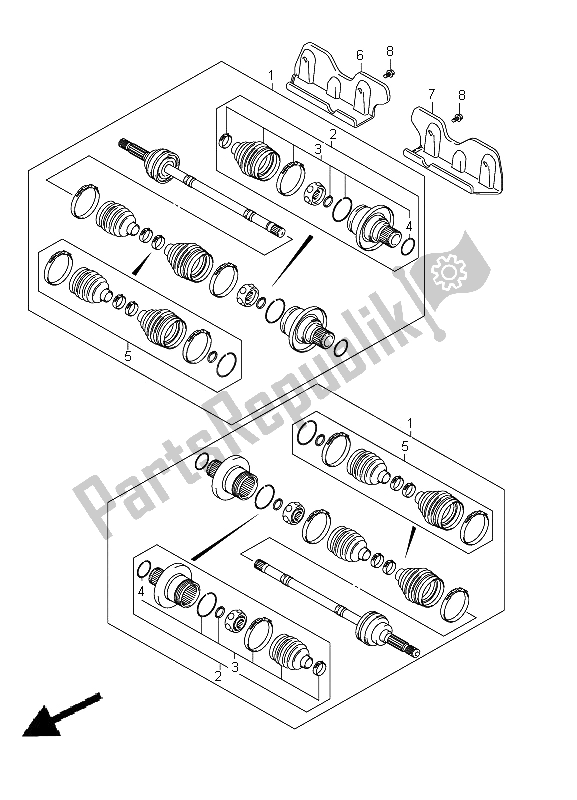 Todas las partes para Eje De Accionamiento Trasero de Suzuki LT A 750 XPZ Kingquad AXI 4X4 2012