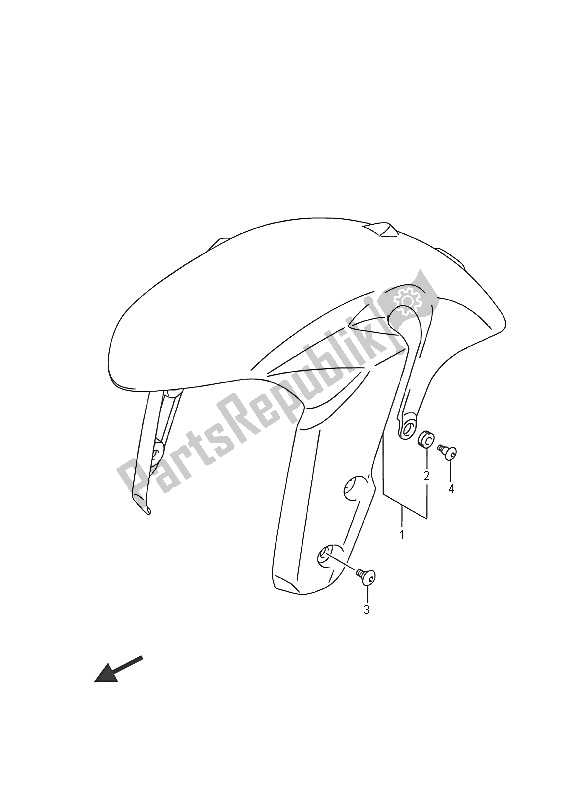 All parts for the Front Fender (gsx-r1000uf) of the Suzuki GSX R 1000A 2016